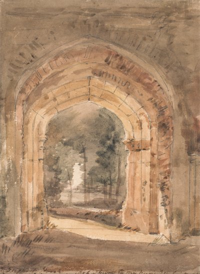 East Bergholt Church, Looking Out the South Archway of the Ruined Tower by John Constable